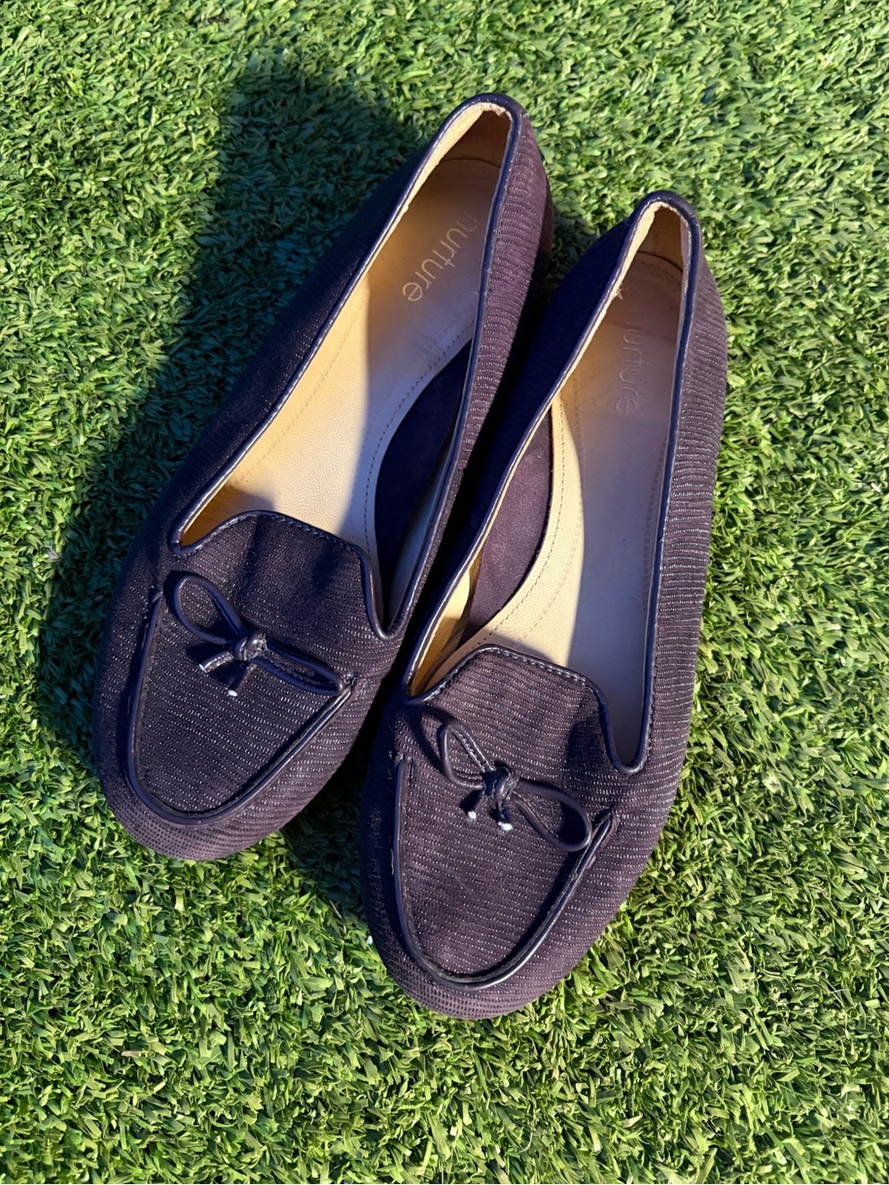 Nurture by Lamaze Navy Bow-Accent Slip-On Loafers